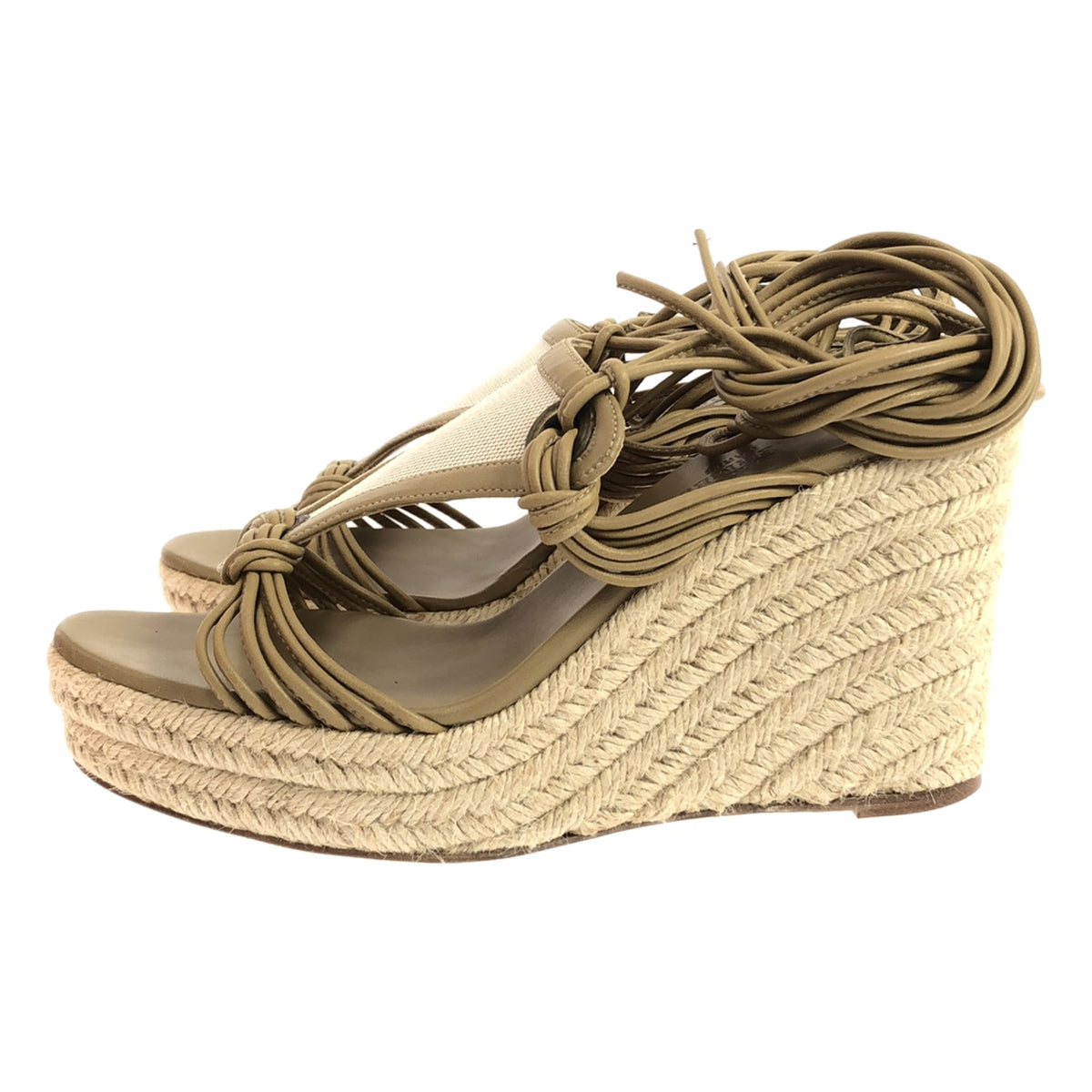 HERMES | CHICA ankle strap wedge espadrille sandals | 37 | Women's