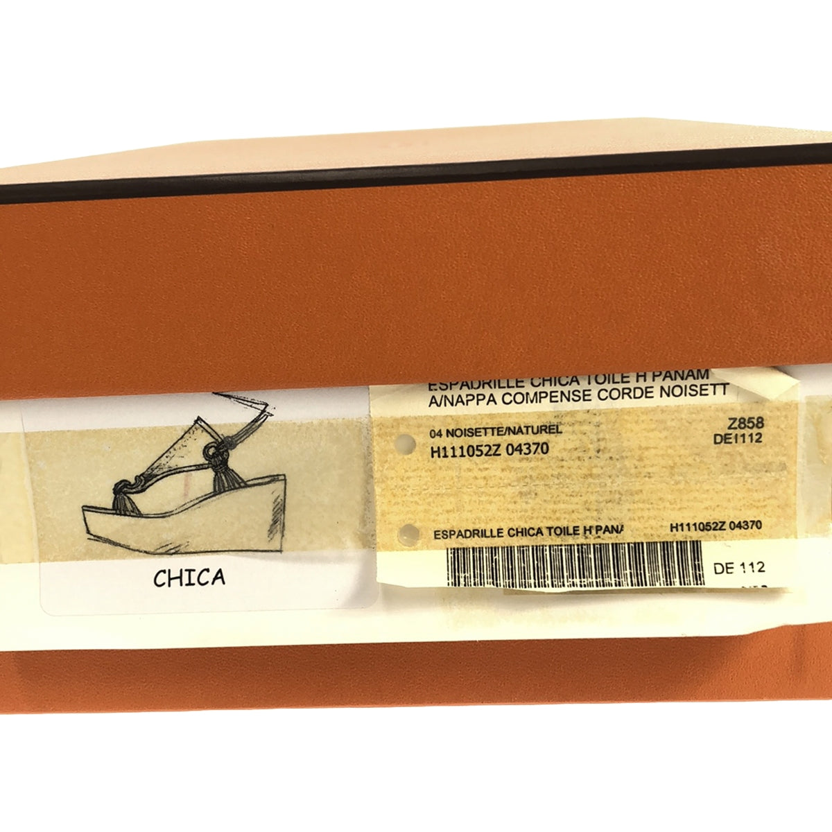 [狀況良好] 愛馬仕 | CHICA 踝帶坡跟帆布涼鞋 |尺寸 37 |米色 |女性的