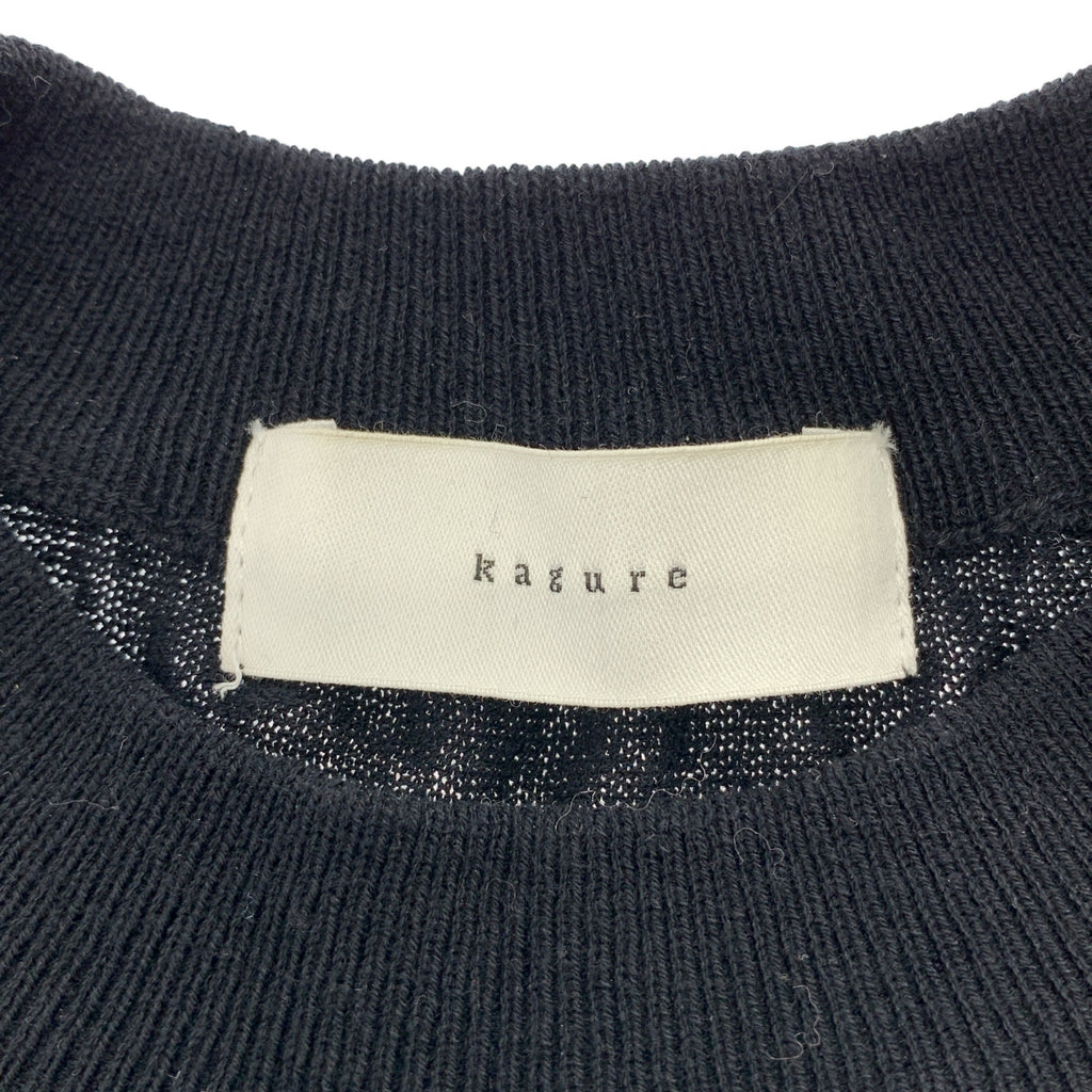 kagure | 棉質圓領五分袖套頭針織T卹 | F碼 | 女款