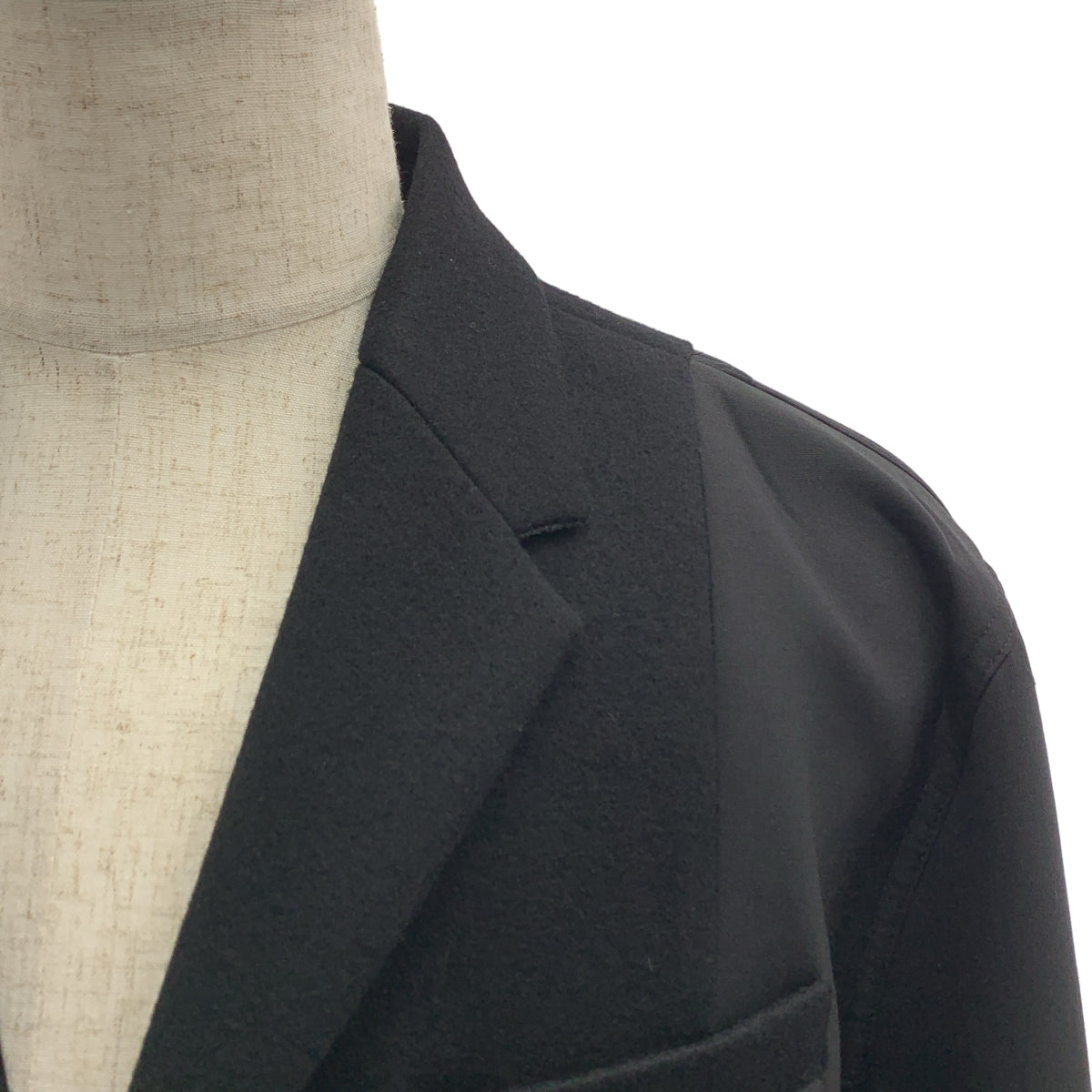 sacai / サカイ | 2025AW | Wool Melton Jacket / ウール メルトン 異素材 切替 オーバー ジャケット / 総裏地 | 3 | メンズ