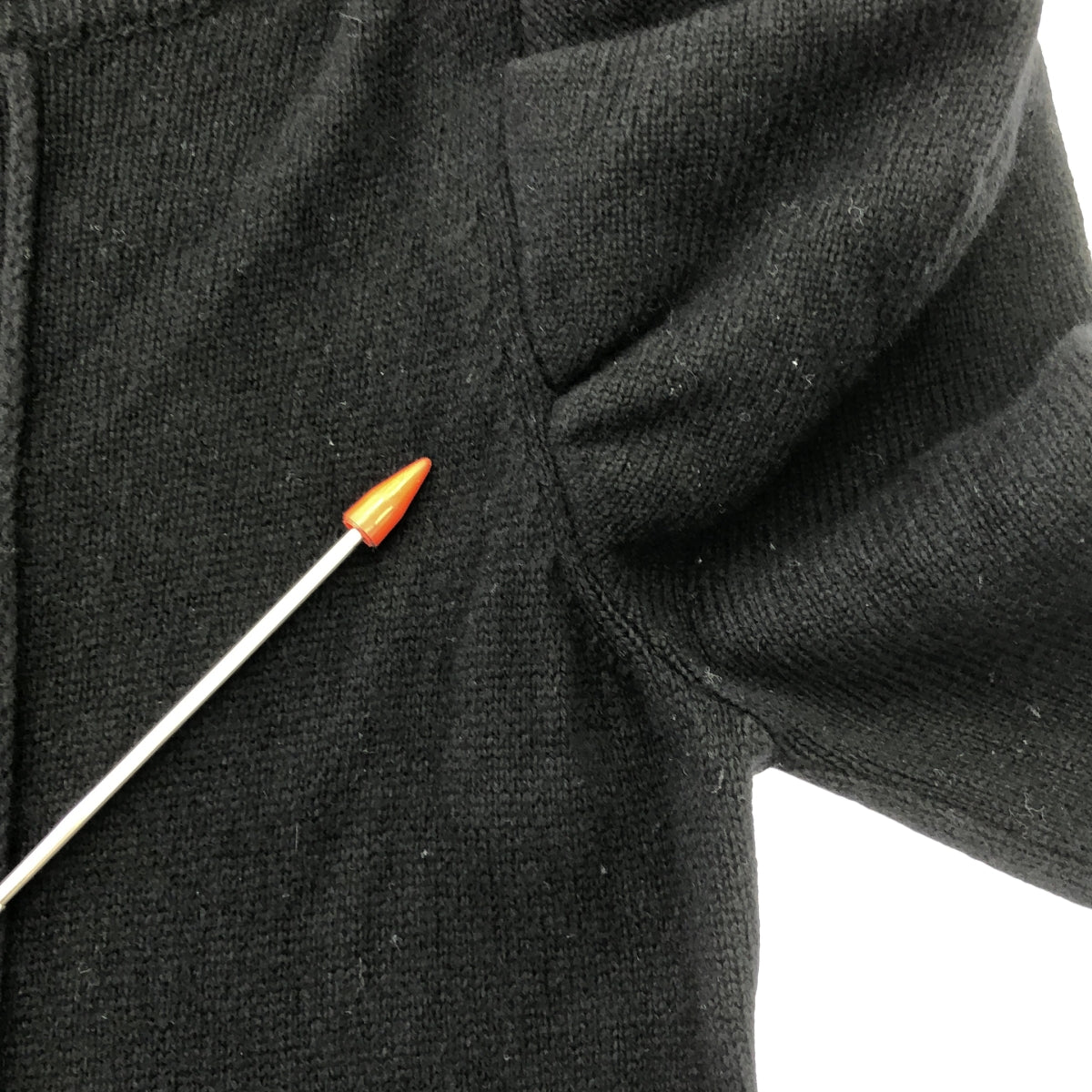 SEVEN TEN by MIHO KAWAHITO / セブンテンバイミホカワヒト | ウール ナイロン ボリュームスリーブ ハイネック ニットワンピース | XS | ブラック | レディース