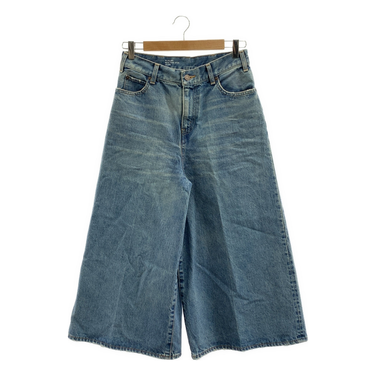 CELINE / 셀린느 | W_CU_001 빈티지 가공 크롭 와이드 데님 팬츠 | 27 | 여성