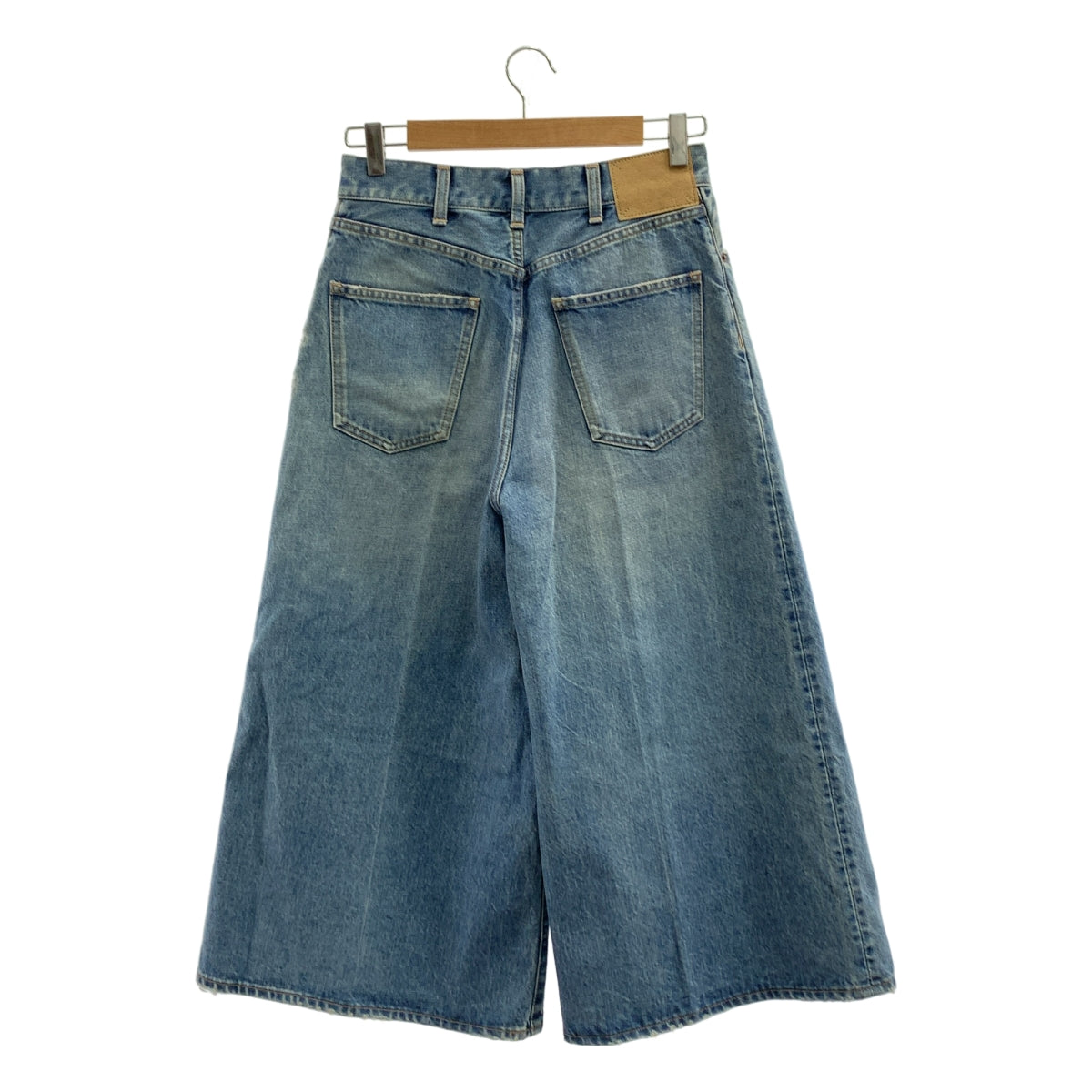 CELINE / 셀린느 | W_CU_001 빈티지 가공 크롭 와이드 데님 팬츠 | 27 | 여성