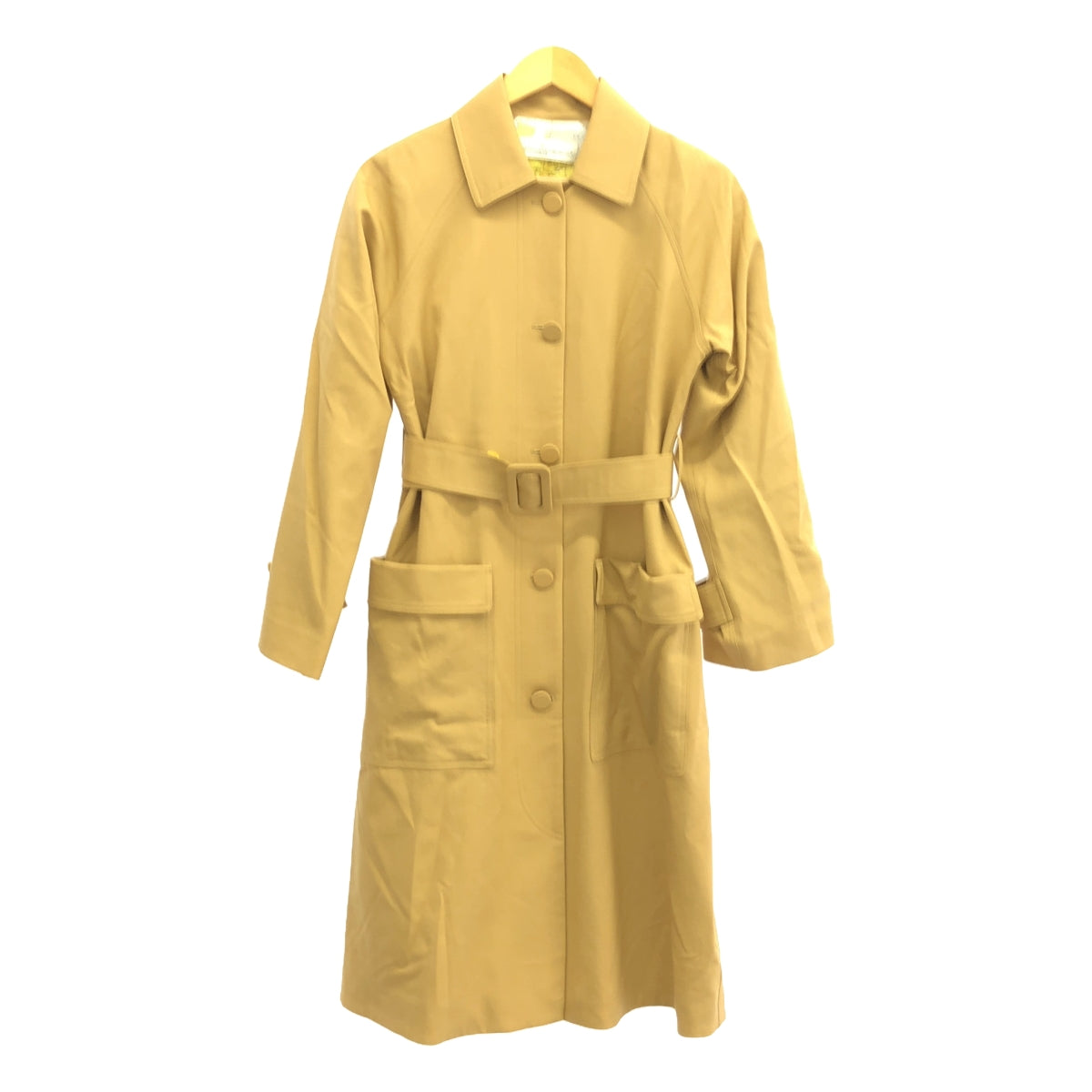 金鵝 |繫腰帶 Balmacaan 大衣 |地圖印刷襯裡 | XXS |米色 |女性的