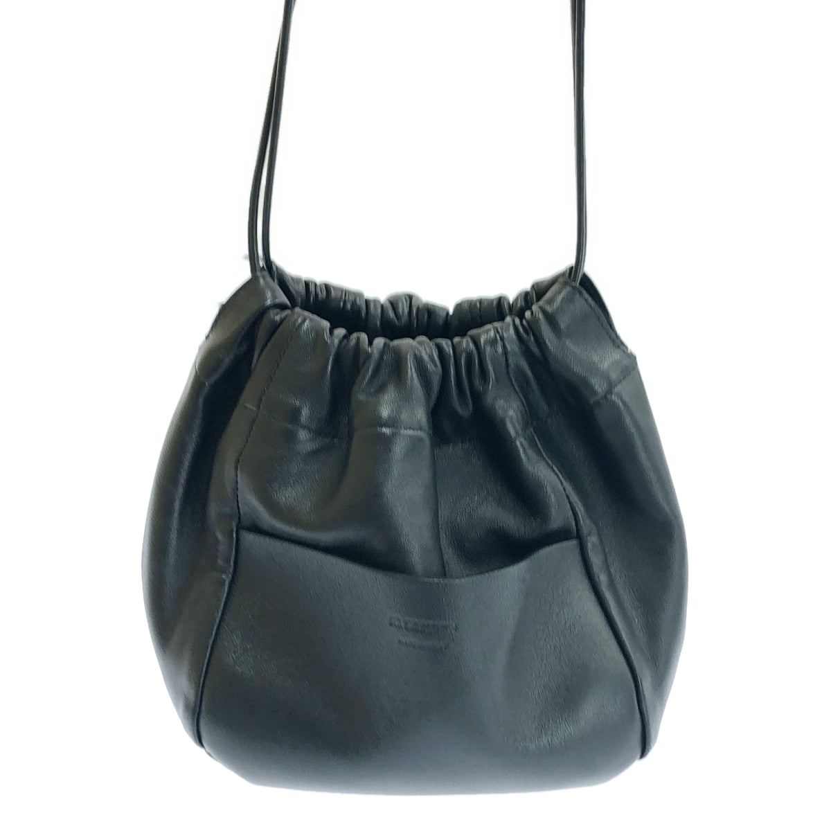 吉爾桑達 |可翻轉皮革抽繩斜背包 |黑色 |女性的