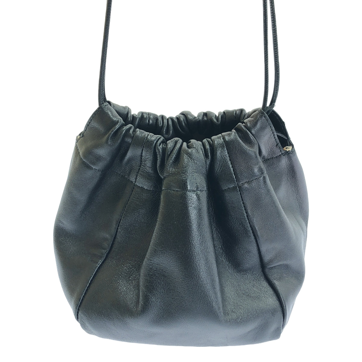 吉爾桑達 |可翻轉皮革抽繩斜背包 |黑色 |女性的