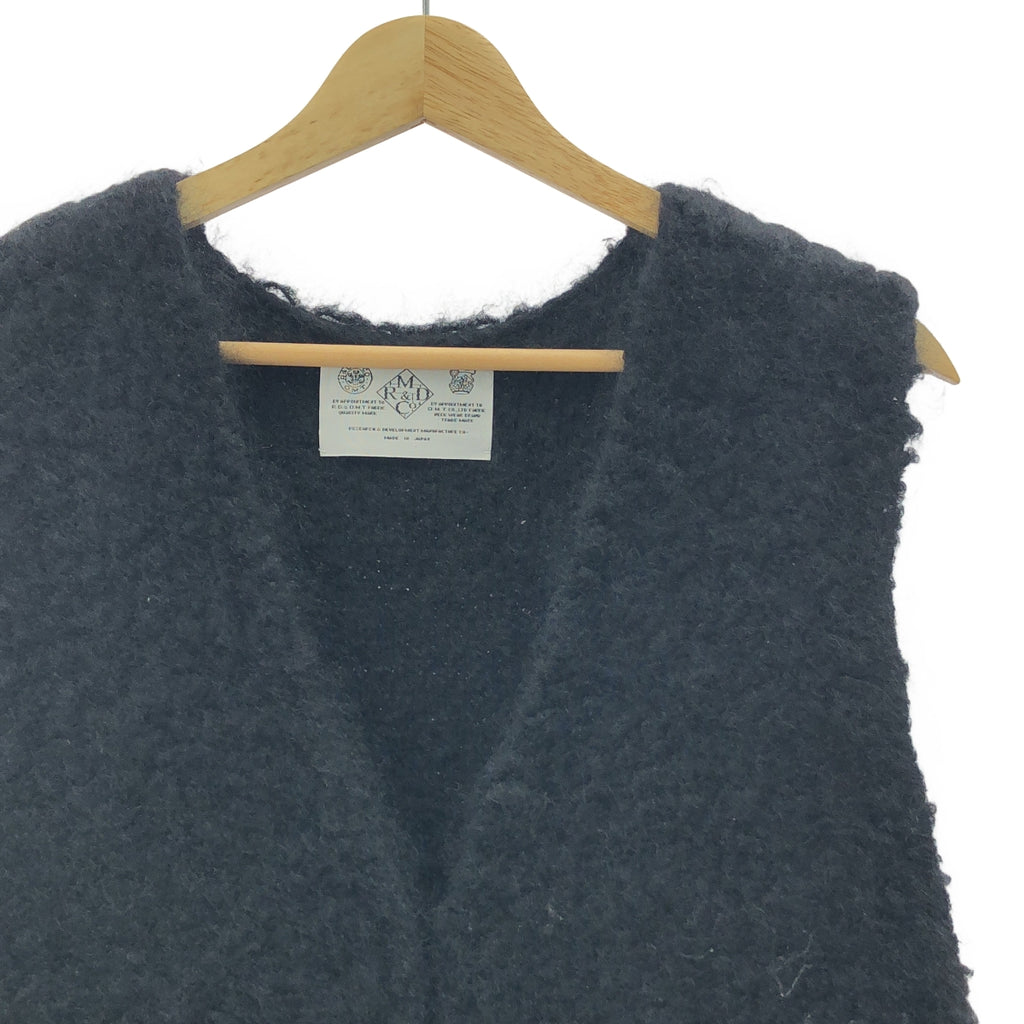 【美品】  R&D.M.Co / オールドマンズテーラー | ウール モヘア ロングニット ジレ ベスト | ブラック | レディース