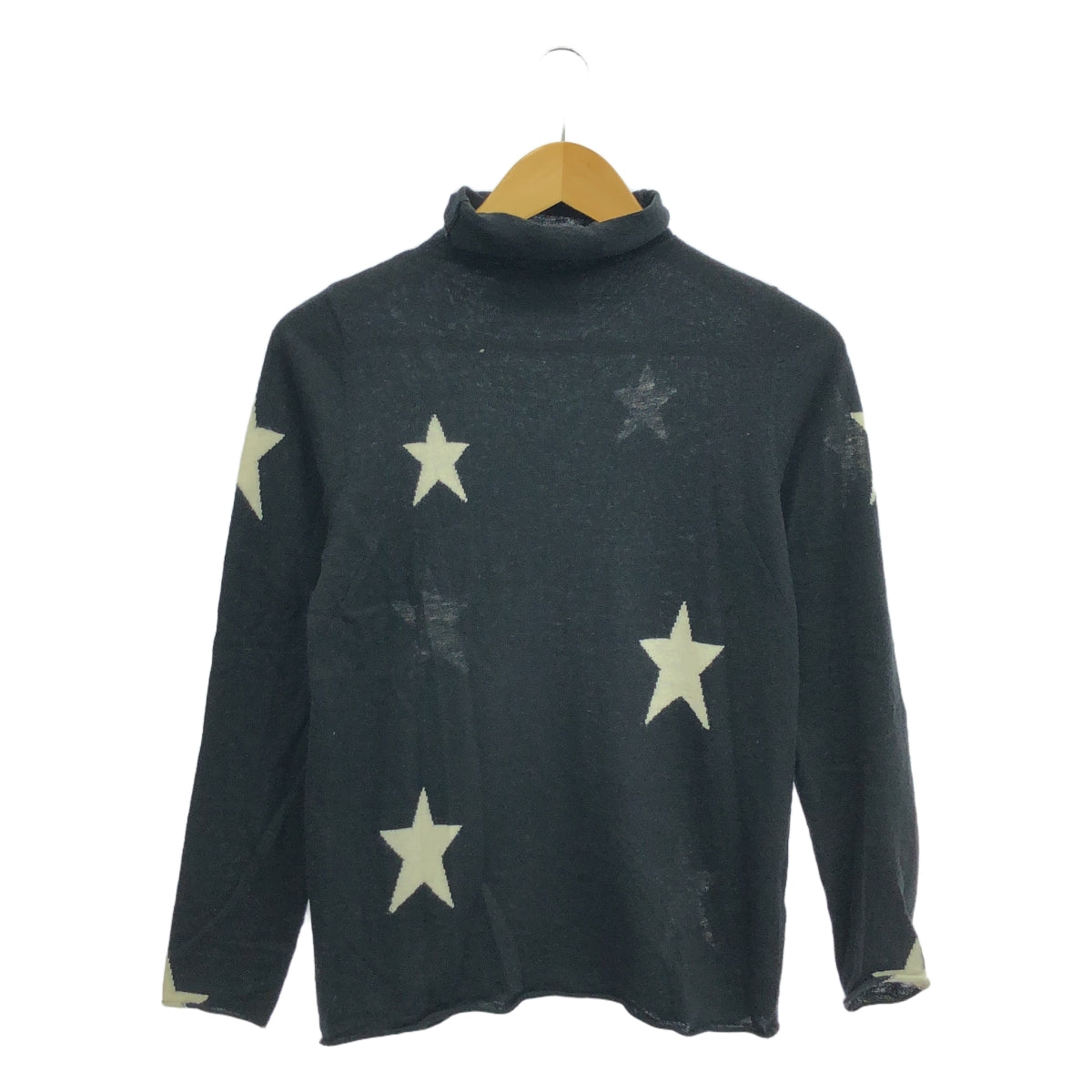 ZADIG &amp; VOLTAIRE / 자디그 에 볼테르 | 울 터틀넥 스타 니트 | L | 블랙 | 여성