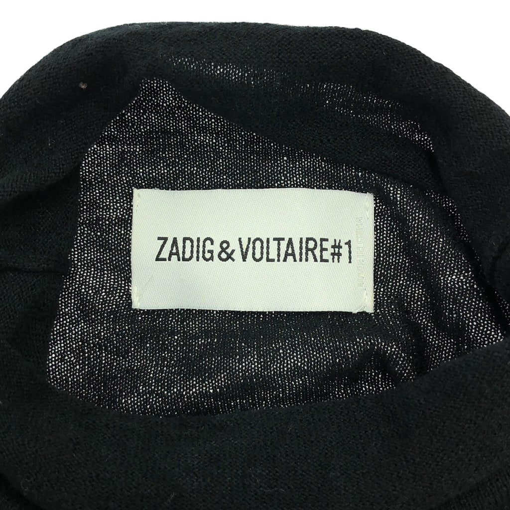 ZADIG &amp; VOLTAIRE | 羊毛高領星形針織衫 | L | 黑色 | 女款