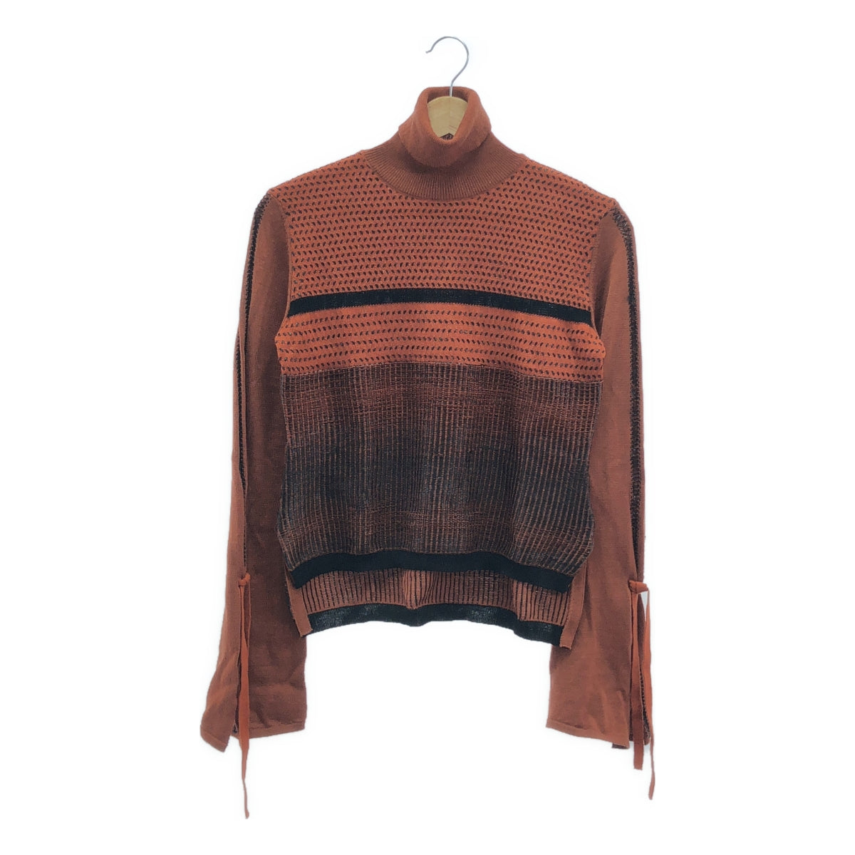 Mame Kurogouchi / マメクロゴウチ | 2017AW | タートルネックフレアスリーブニット | 2 | オレンジ | レディース