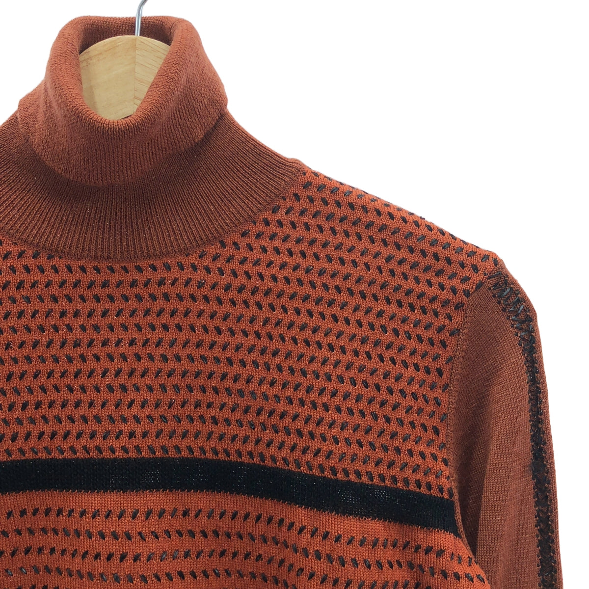 Mame Kurogouchi / マメクロゴウチ | 2017AW | タートルネックフレアスリーブニット | 2 | オレンジ | レディース