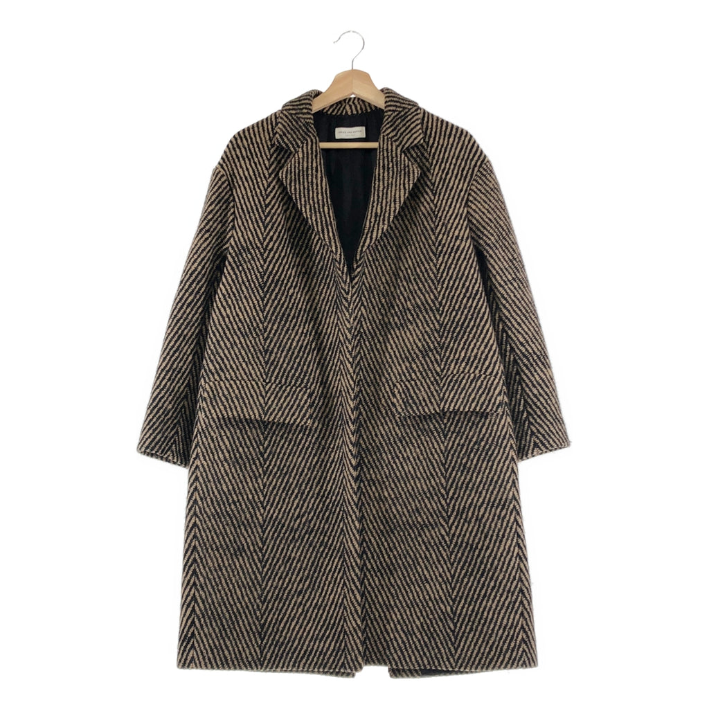 DRIES VAN NOTEN / ドリスヴァンノッテン | 2017AW | ウール ボタンレス シングル オーバーコート / 総裏地 | XS | レディース