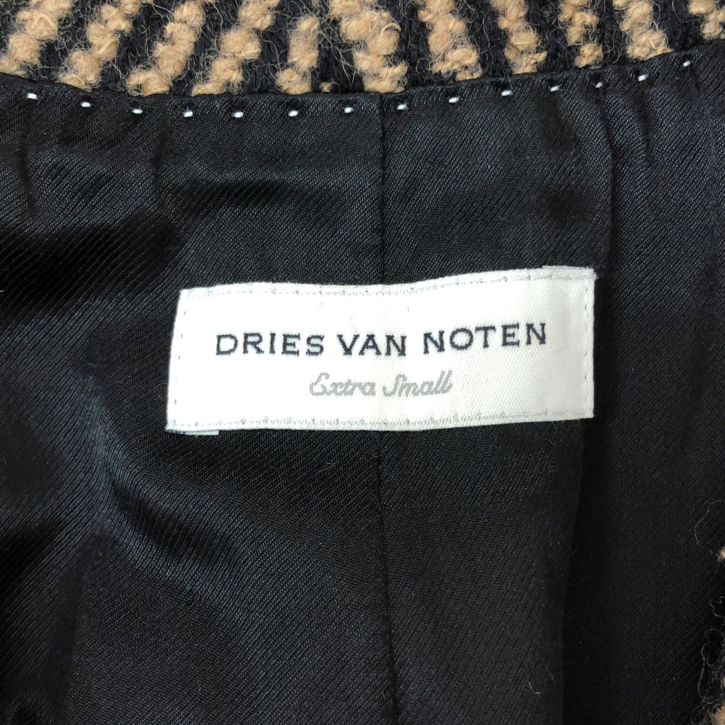 DRIES VAN NOTEN / ドリスヴァンノッテン | 2017AW | ウール ボタンレス シングル オーバーコート / 総裏地 | XS | レディース