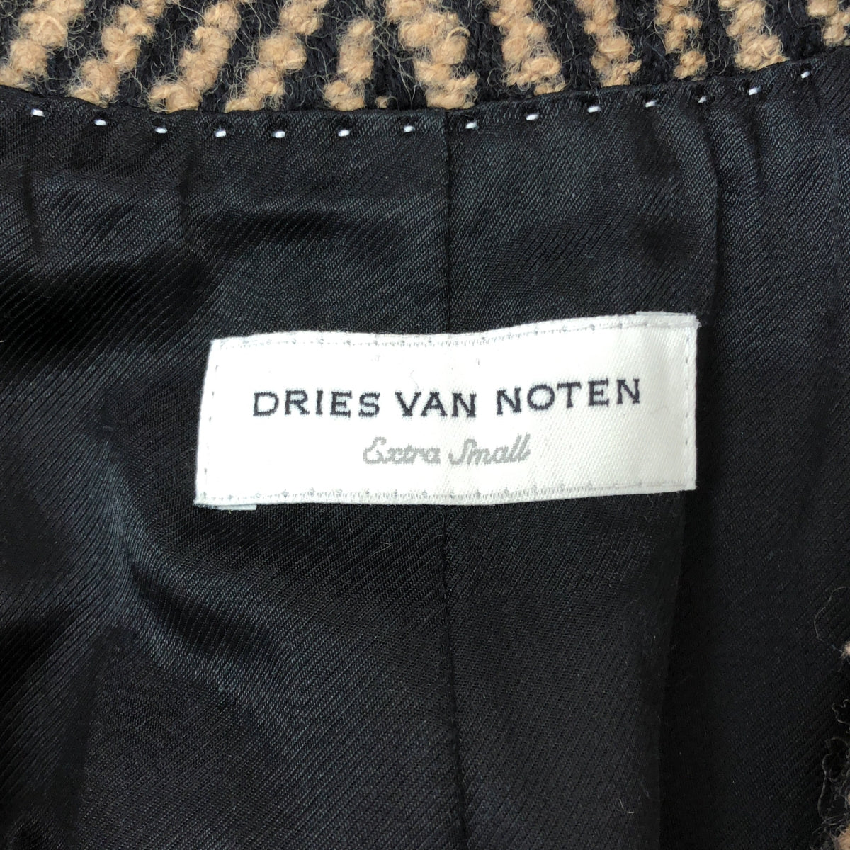 DRIES VAN NOTEN / ドリスヴァンノッテン | 2017AW | ウール ボタンレス シングル オーバーコート / 総裏地 | XS | レディース