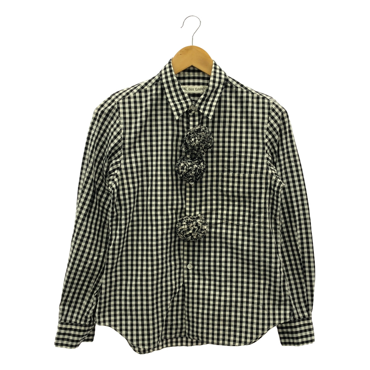 COMME des GARCONS | 2002SS |格紋裝飾常規領襯衫 |黑/白 |女性的