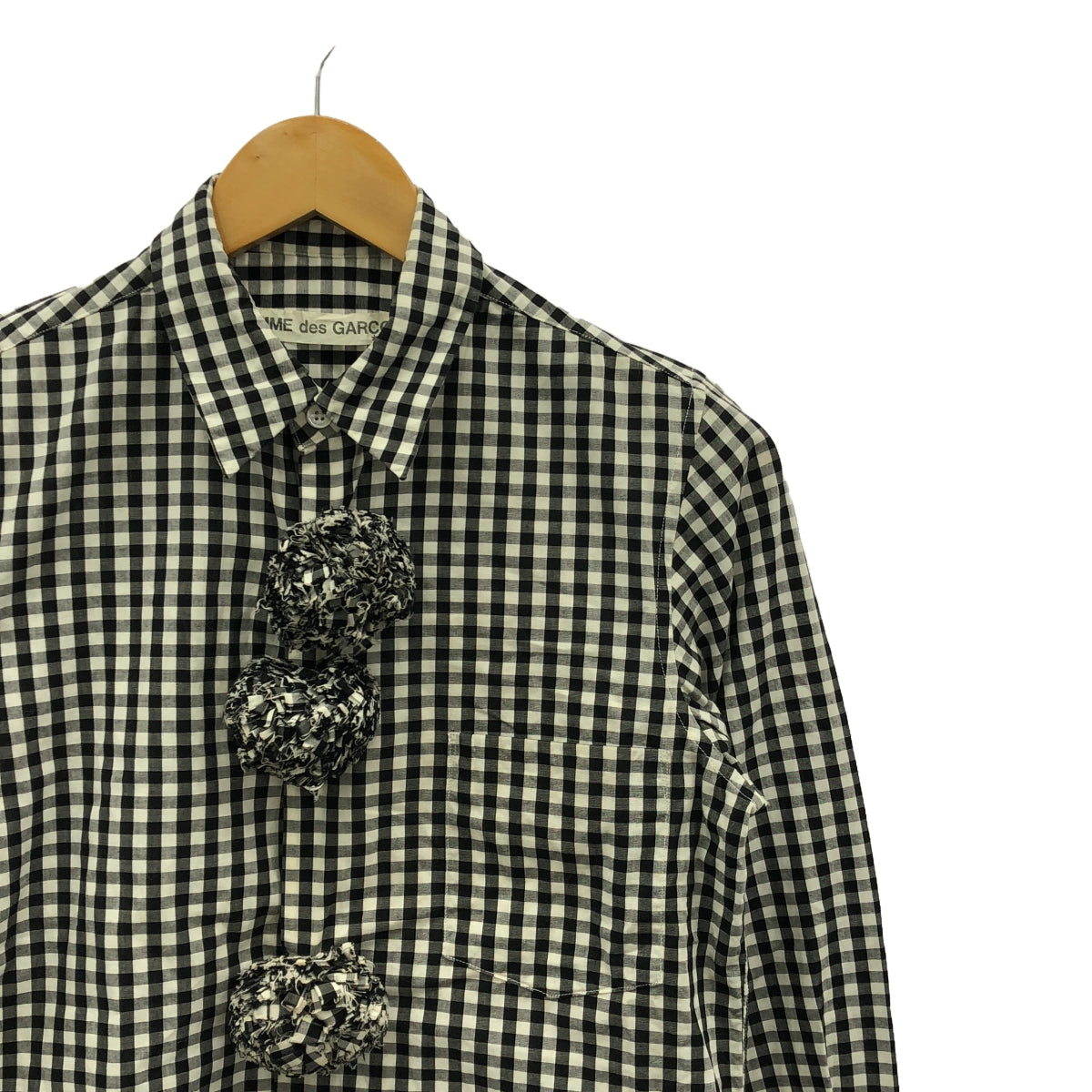 COMME des GARCONS | 2002SS |格紋裝飾常規領襯衫 |黑/白 |女性的