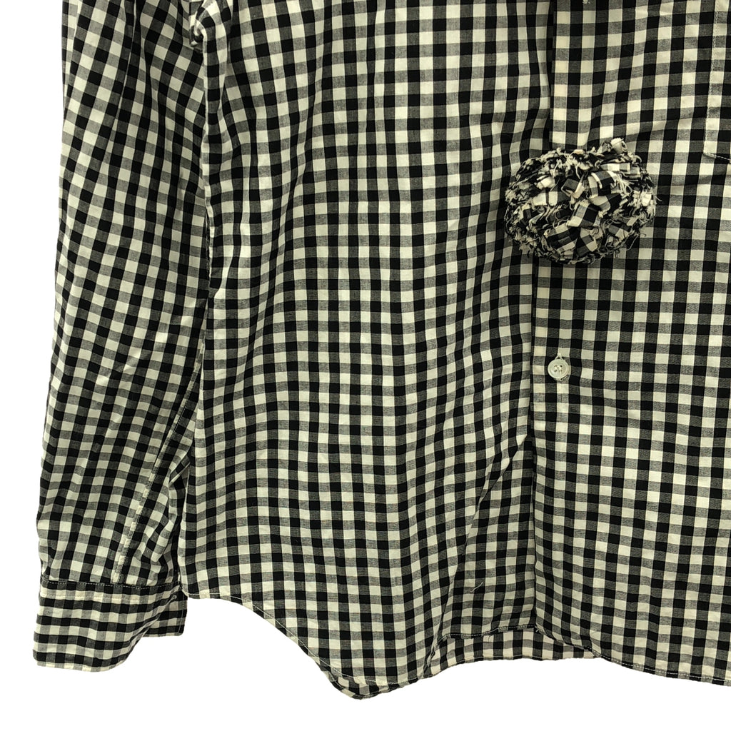 COMME des GARCONS / 콤데 갤슨 | 2002SS | 체크 장식 레귤러 컬러 셔츠 블라우스 | 블랙 / 화이트 | 여성