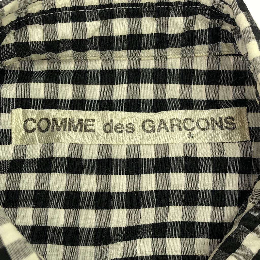 COMME des GARCONS / 콤데 갤슨 | 2002SS | 체크 장식 레귤러 컬러 셔츠 블라우스 | 블랙 / 화이트 | 여성