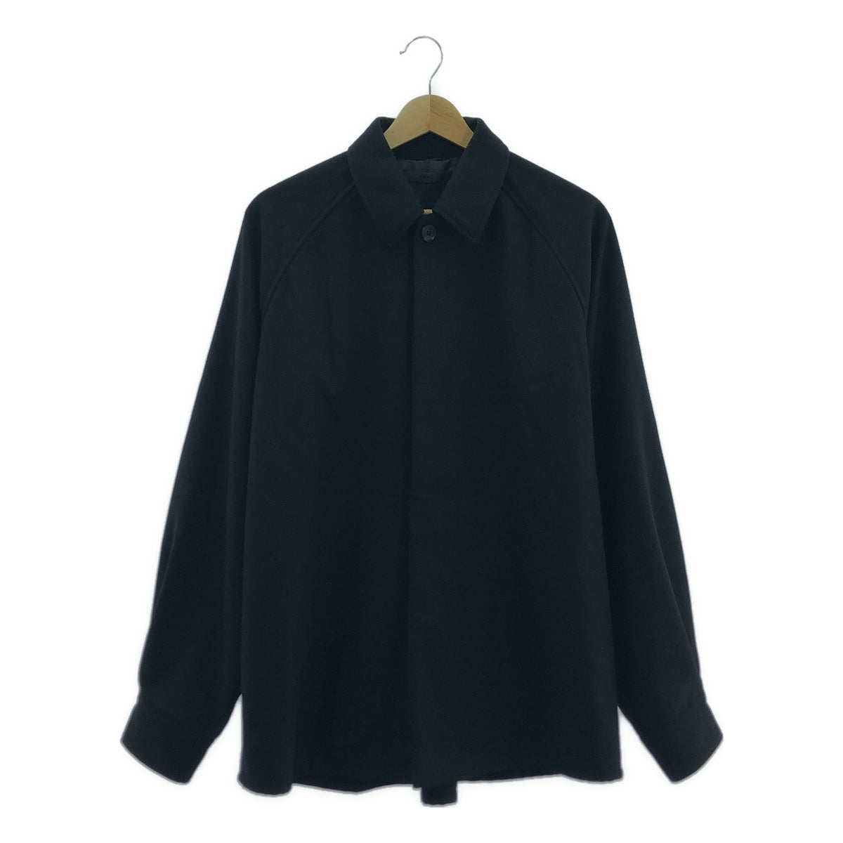 JUHA / ユハ | 2023AW | FLYFRONT RAGLAN SHIRT JACKET ラグラン シャツジャケット | 3 | ブラック | メンズ