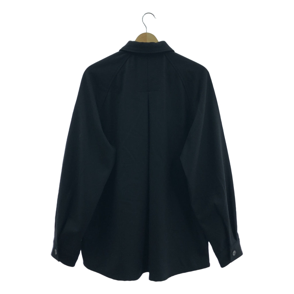 JUHA / ユハ | 2023AW | FLYFRONT RAGLAN SHIRT JACKET ラグラン シャツジャケット | 3 | ブラック | メンズ