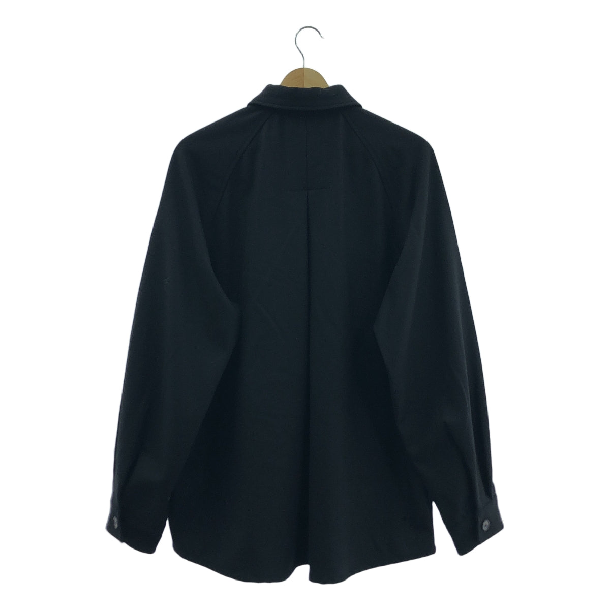 JUHA / ユハ | 2023AW | FLYFRONT RAGLAN SHIRT JACKET ラグラン シャツジャケット | 3 | ブラック | メンズ