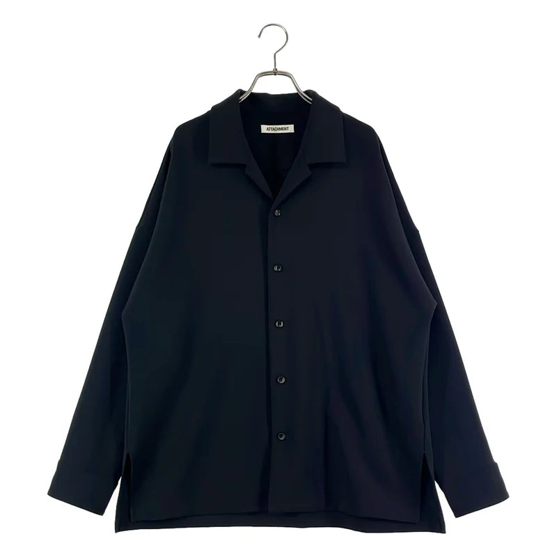 ATTACHMENT / アタッチメント | PE STRETCH DOUBLE CLOTH OPEN COLLAR L/S SHIRT 開襟 シャツ | 1 | メンズ