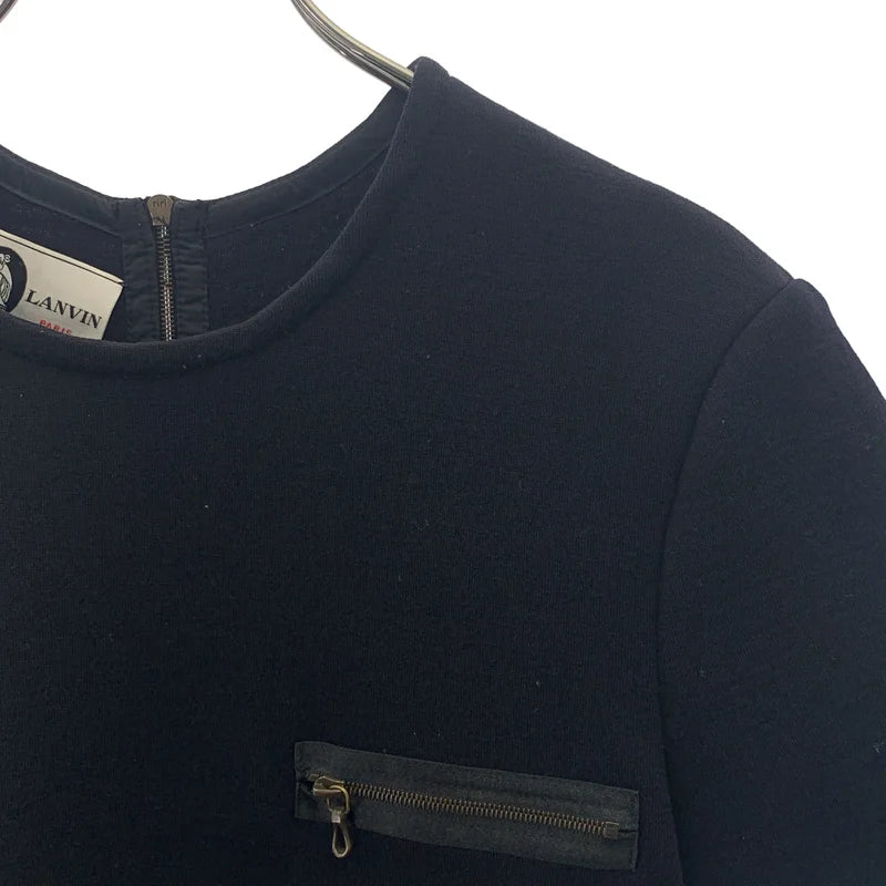 LANVIN / ランバン | ウール ジップポケット ワンピース | T38 | レディース