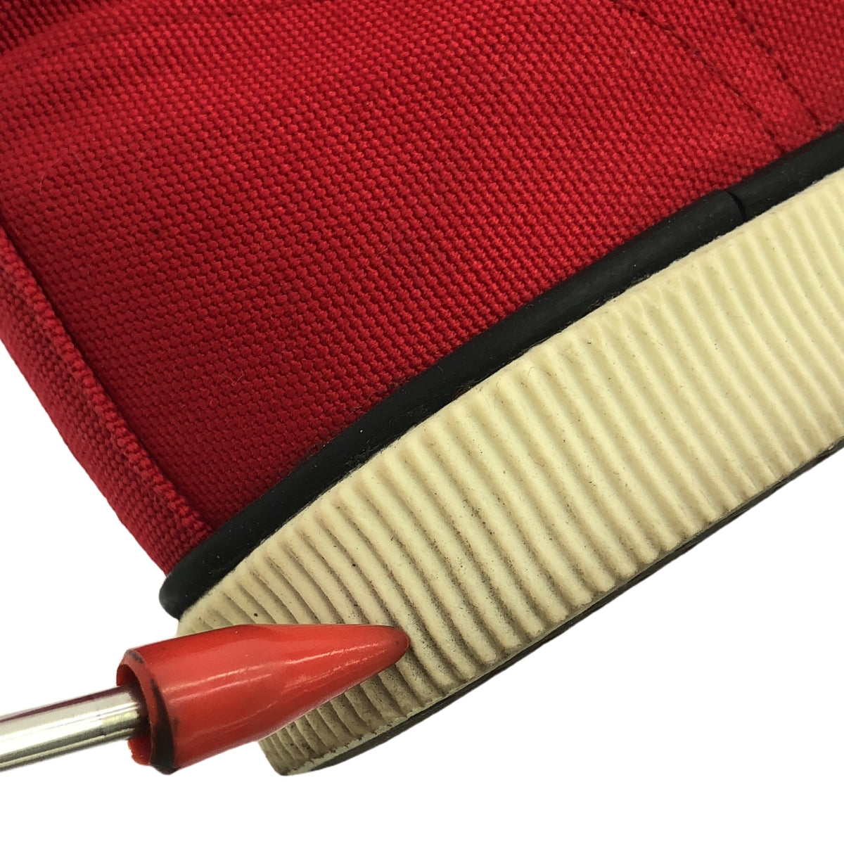 席琳 |空白繫帶帆布運動鞋 |尺寸 37 |紅色/白色 |女性的