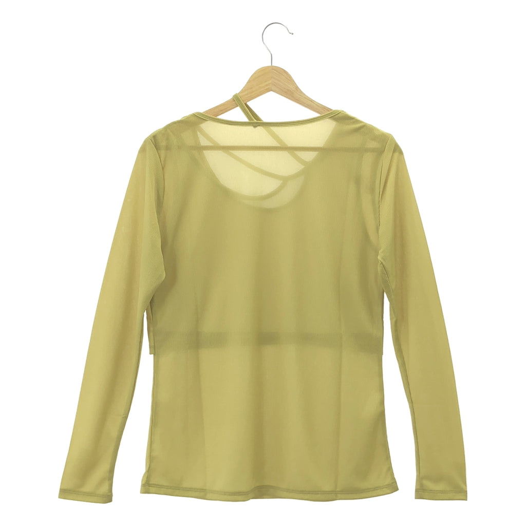 MURRAL / 뮤랄 | Sheer layered top 시어 레이어드 탑스 컷소우 | 2 | 라임 그린 / 라이트 그레이 |