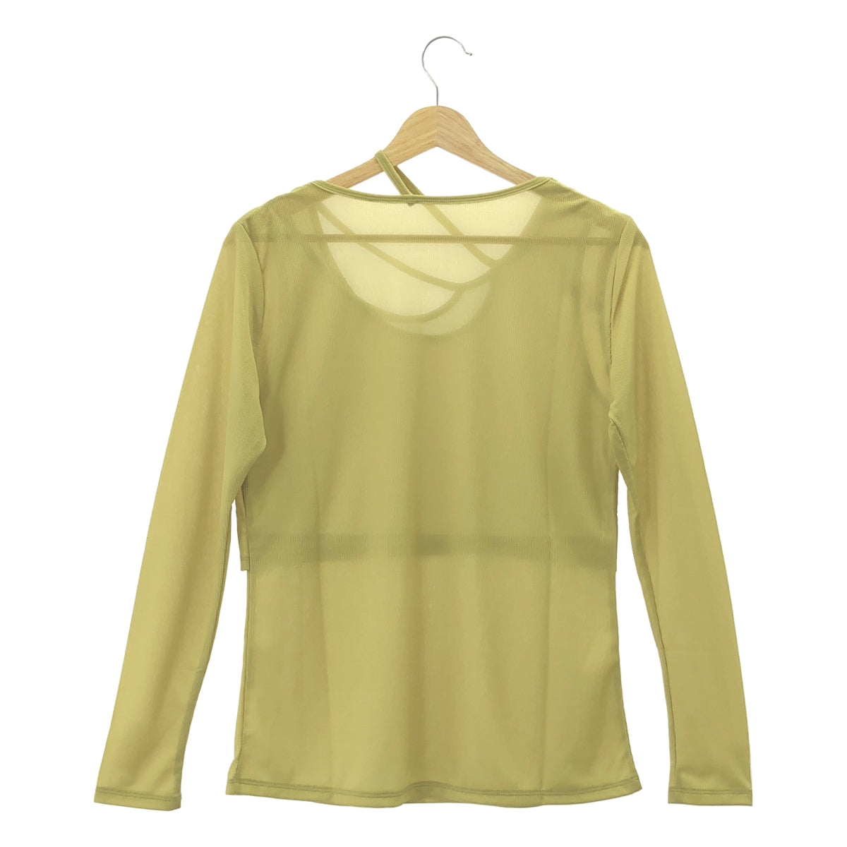 MURRAL / 뮤랄 | Sheer layered top 시어 레이어드 탑스 컷소우 | 2 | 라임 그린 / 라이트 그레이 |