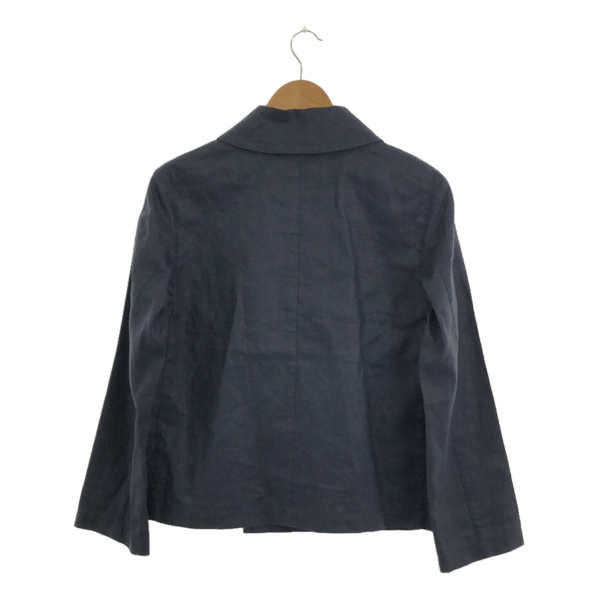 MACKINTOSH | Linen coated metal button peacoat | 34 | Indigo | Women's