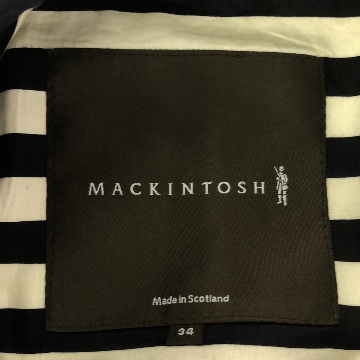 MACKINTOSH / 매킨토시 | 린넨 코팅 금속 버튼 피코트 | 34 | 인디고 | 여성