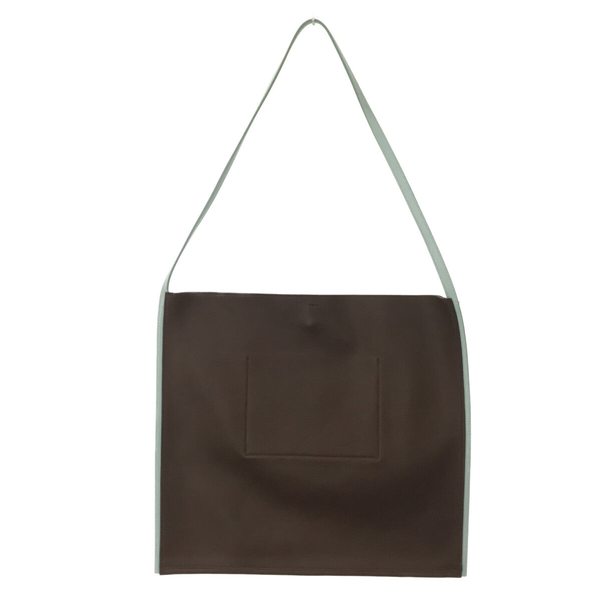 【미품】 JIL SANDER / 질 썬더 | border leather tote / 테두리 올레더 스퀘어 숄더백 | - | 다크 브라운/블루 | 여성