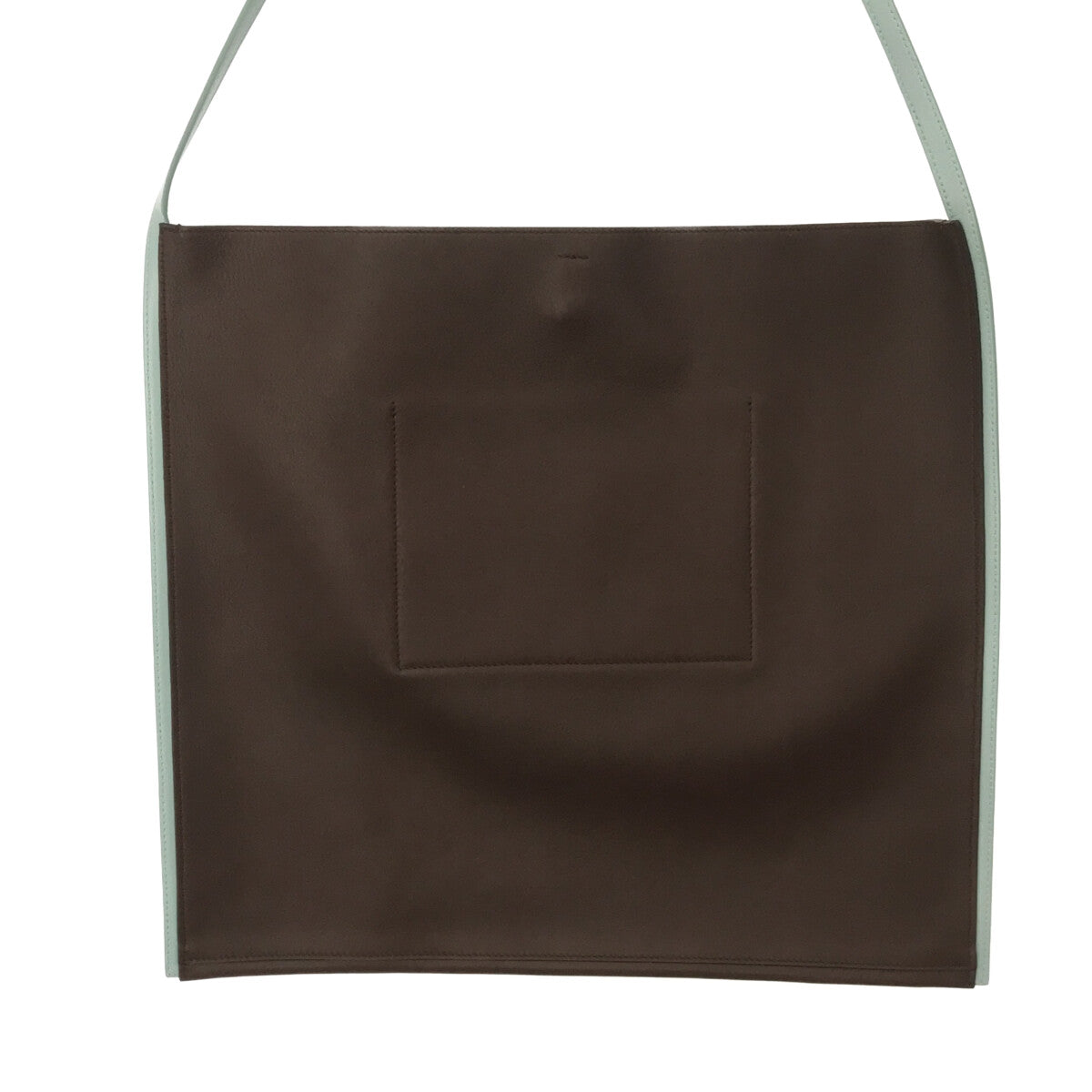 【미품】 JIL SANDER / 질 썬더 | border leather tote / 테두리 올레더 스퀘어 숄더백 | - | 다크 브라운/블루 | 여성