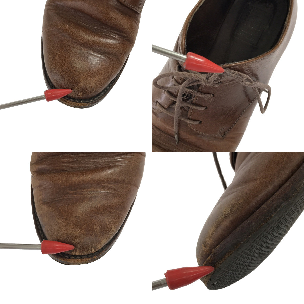 mina perhonen / ミナペルホネン | レースアップ プレーントゥ レザー シューズ | 23.5 | ブラウン | レディース