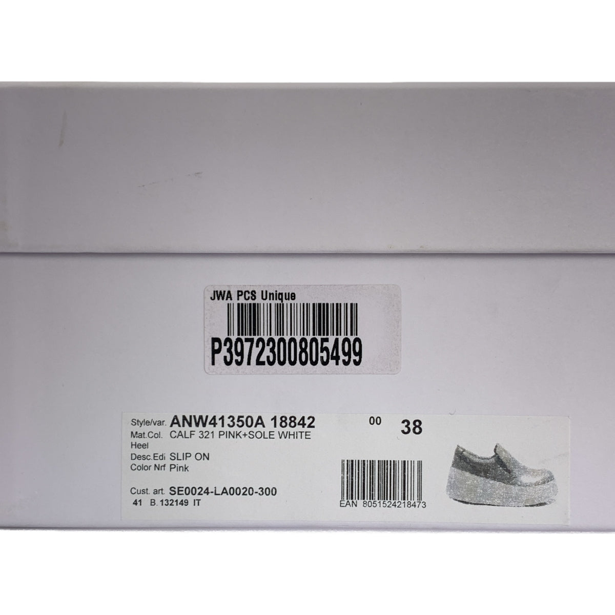 【新品】  JW Anderson / ジェイダブルアンダーソン | 2024SS | LEATHER SLIP ON SNEAKERS レザー スリッポン 厚底 スニーカー | 38 | ピンク | レディース