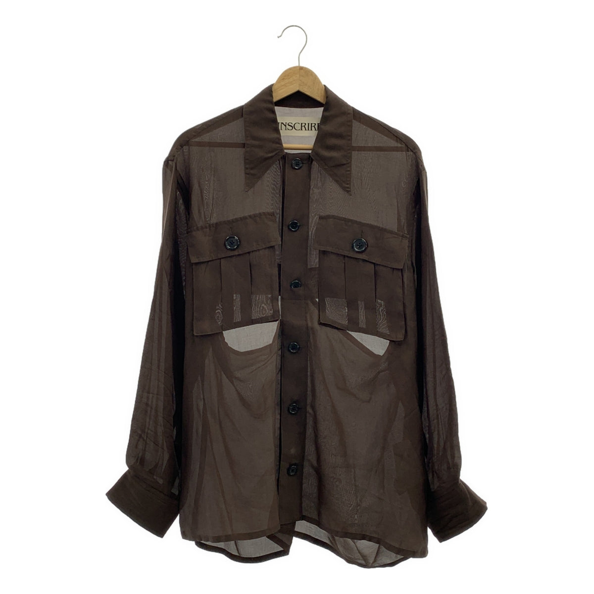 【成色極佳】INSCRIRE | 2025春夏 | 透明緞面軍裝外套，男女通用 | 2碼 | 棕色 | 女款