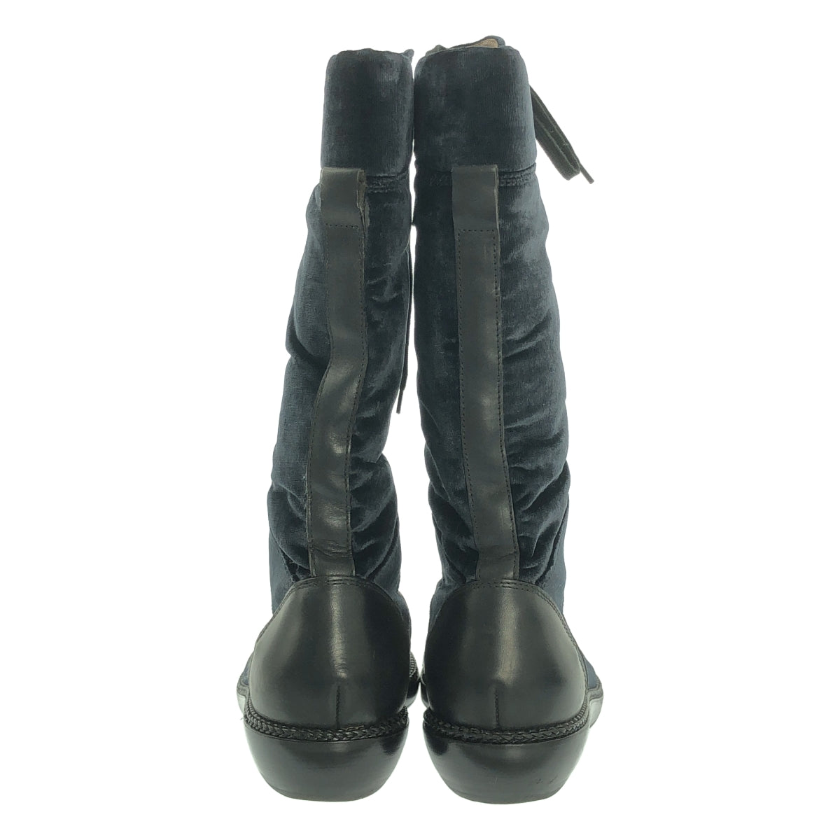 LANVIN / 람방 | 벨벳 레이스업 롱 부츠 | US7 | 여성