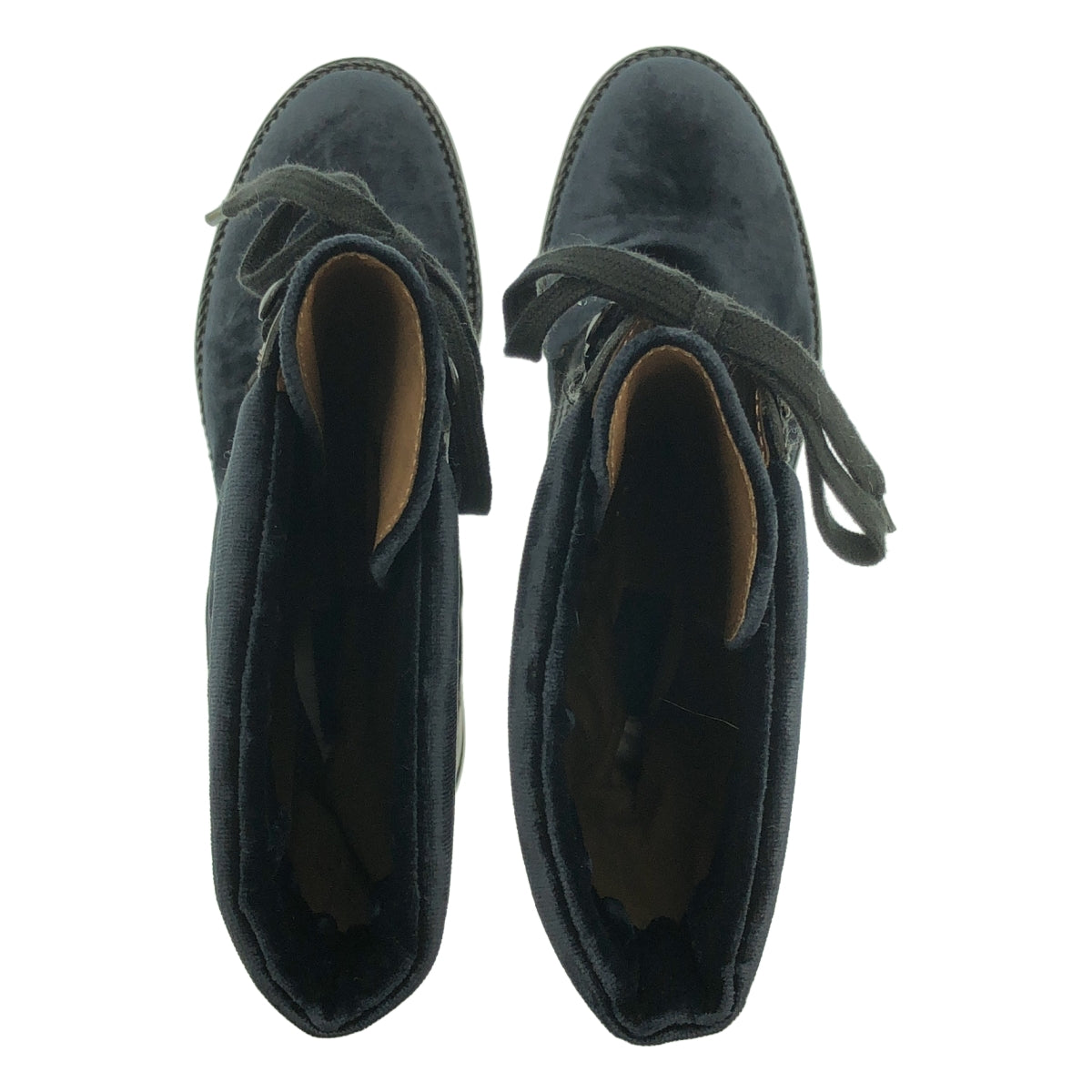 LANVIN / 람방 | 벨벳 레이스업 롱 부츠 | US7 | 여성