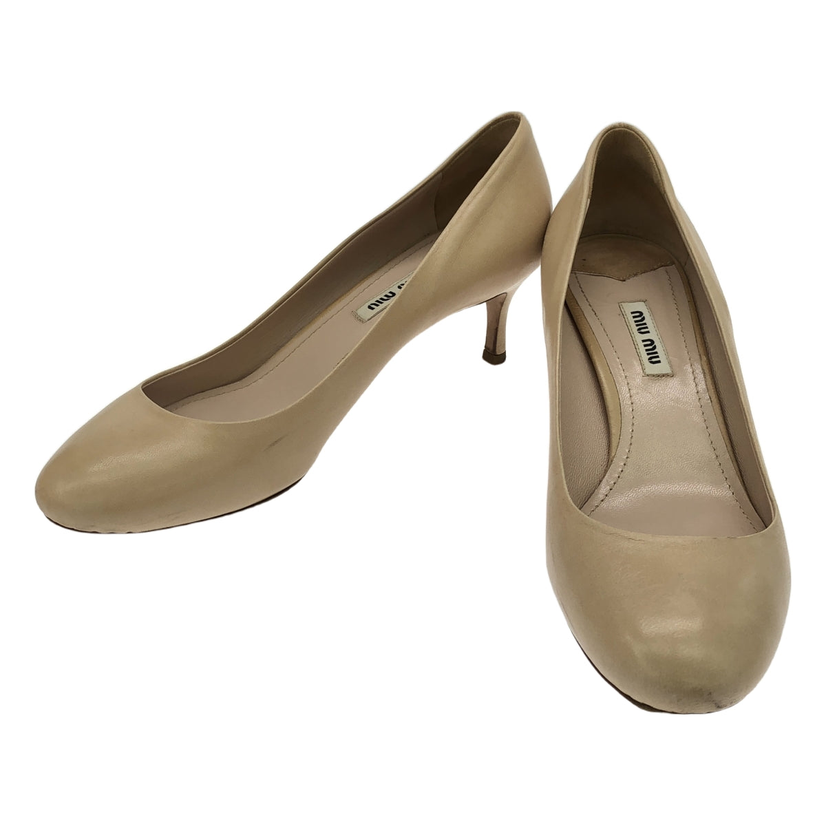 miu miu / Miu Miu | 光滑皮革拖鞋 | 38 1/2 | 米色 | 女款