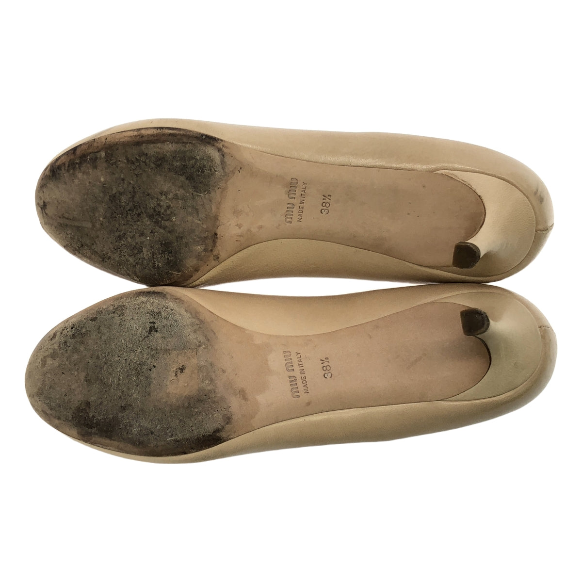 miu miu / Miu Miu | 光滑皮革拖鞋 | 38 1/2 | 米色 | 女款