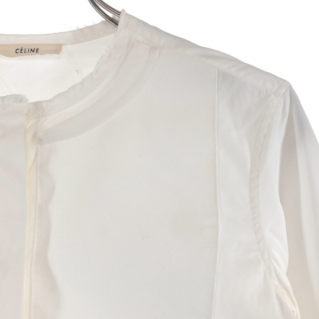 CELINE / セリーヌ | フィービー期 ノーカラー タキシードシャツ | 34 | レディース