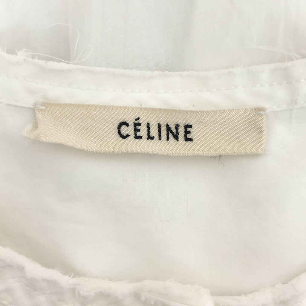 CELINE / セリーヌ | フィービー期 ノーカラー タキシードシャツ | 34 | レディース