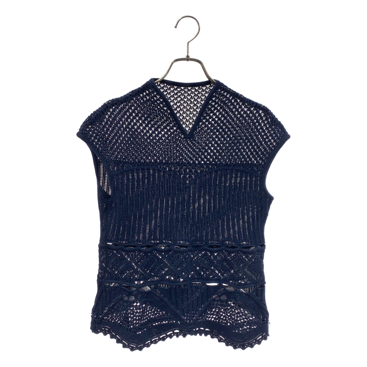 Mame Kurogouchi / マメクロゴウチ | 2024SS | Cotton Lace Sleeveless Knitted Top レース ニット | 2 | レディース