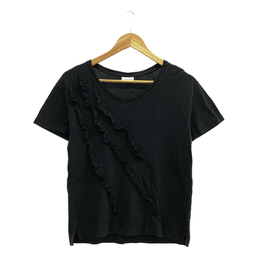 DRIES VAN NOTEN / ドリスヴァンノッテン | コットン フリル Tシャツ | XS | ブラック | レディース