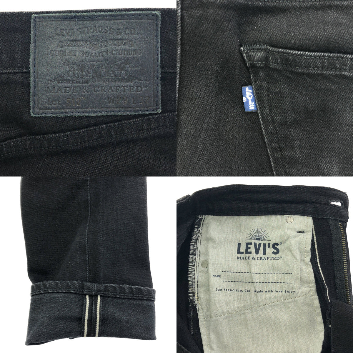 LEVI'S MADE & CRAFTED / リーバイスメイド&クラフテッド | SLIM TAPER デニムパンツ | W29 L32 | ブラック | メンズ