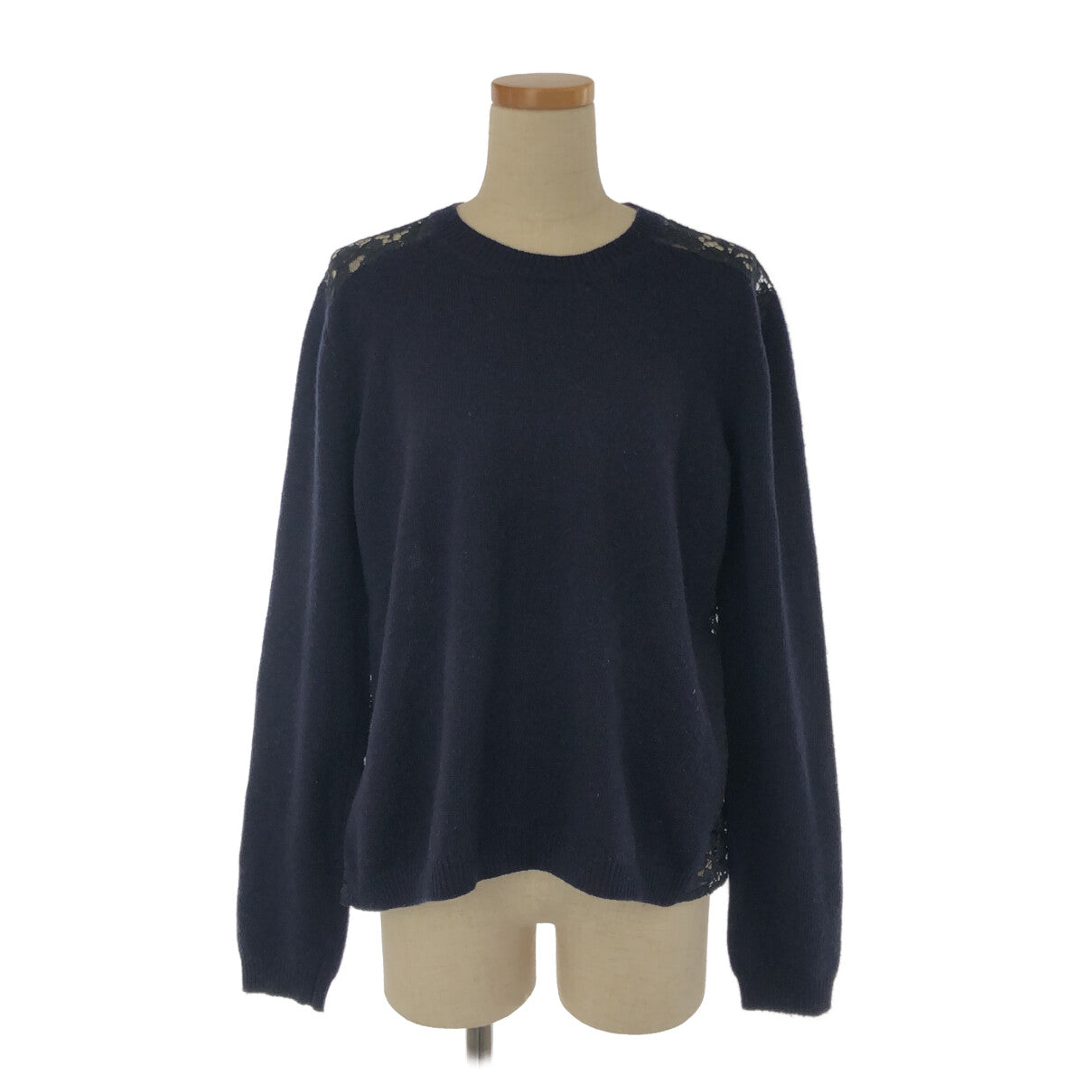 【美品】  VALENTINO / ヴァレンティノ | バック レース切替 ニット | L | ネイビー | レディース