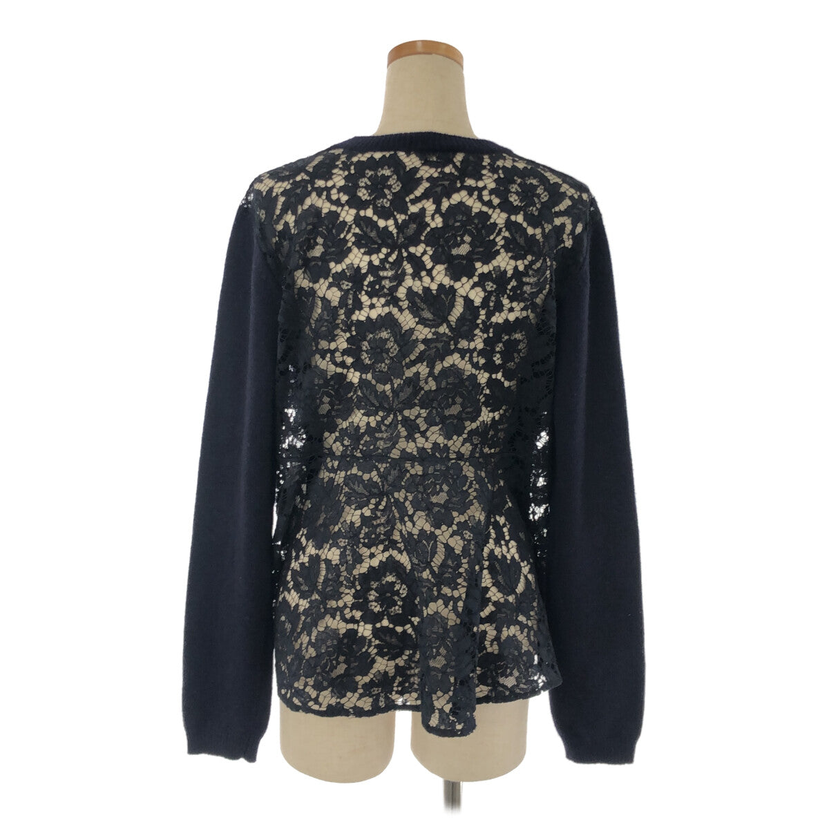 【美品】  VALENTINO / ヴァレンティノ | バック レース切替 ニット | L | ネイビー | レディース