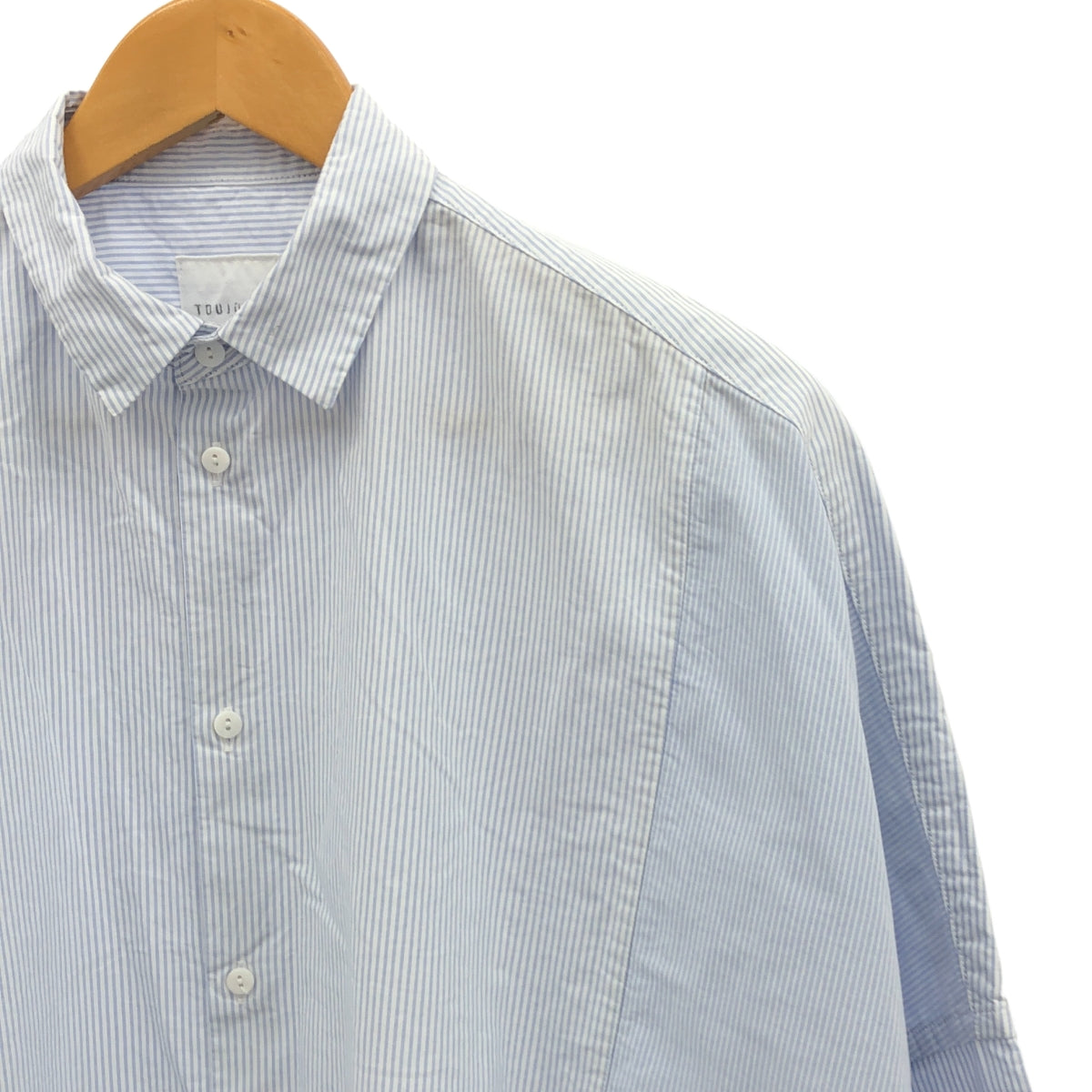 TOUJOURS / トゥジュー | コットン 切替 ストライプ オーバーサイズ