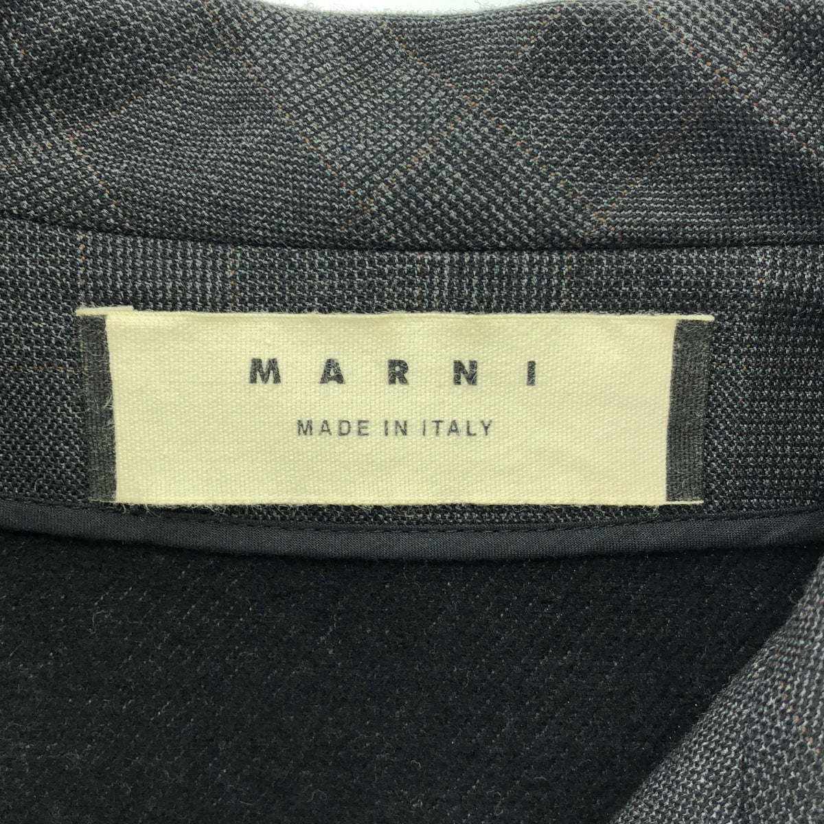 MARNI / Marni | Glen check cut-off long coat | 42 | Charcoal gray | Women's